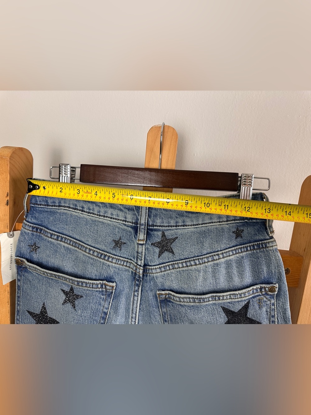 Pilcro High Rise Star-Print Blue Denim Jeans - Picture 6 of 7